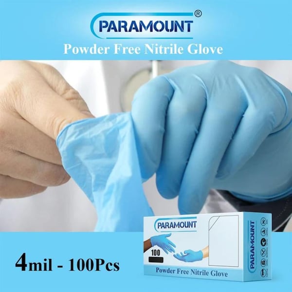 Nitrile Disposable Gloves, 4 Mil Palm , Nitrile, Powder-Free, L,  1000 PK, Ice Blue